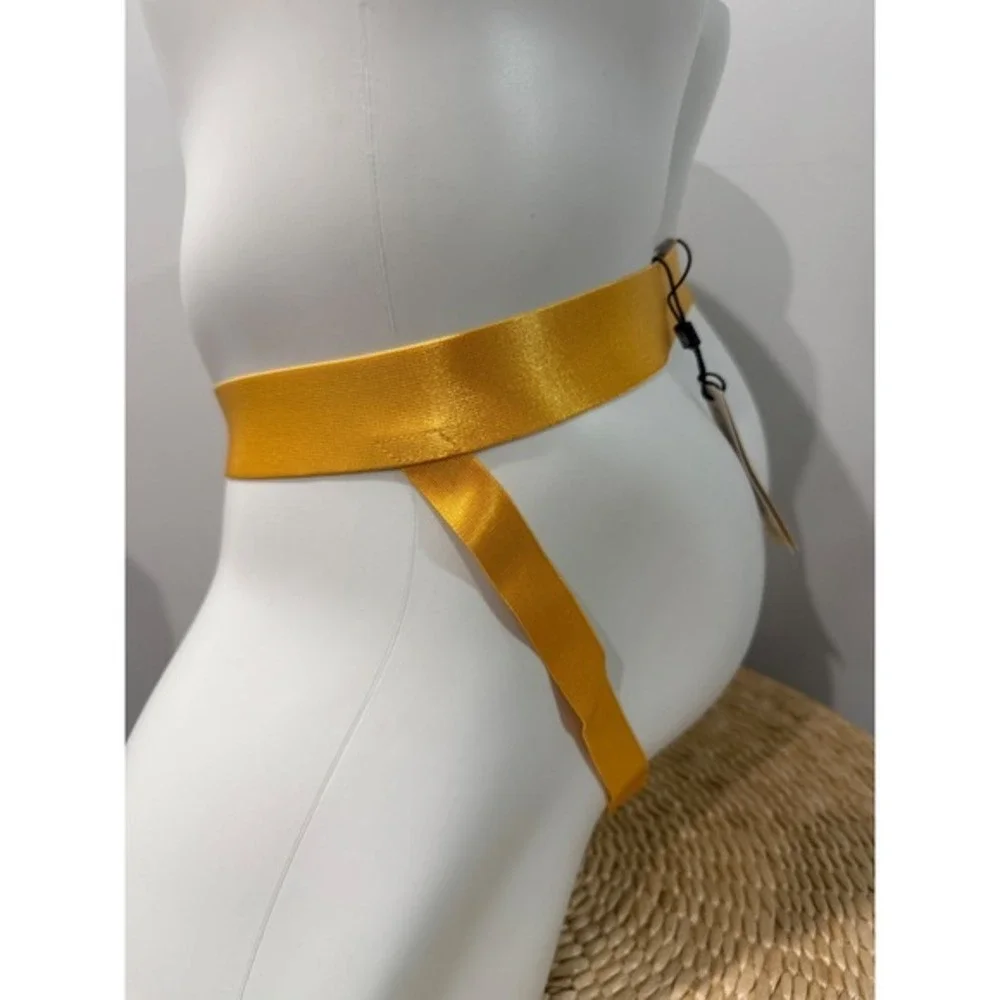 Cosabella Men's Never Say Never Lace Jock Strap Yellow Taaja Mango Size L